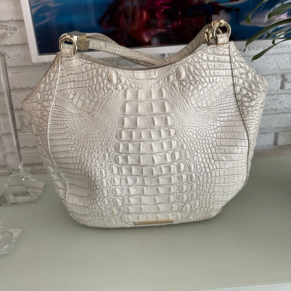 BRAHMIN MARIANNA PEARL WHITE MELBOURNE Genuine LEATHER TOTE SHOULDER BAG HANDBAG